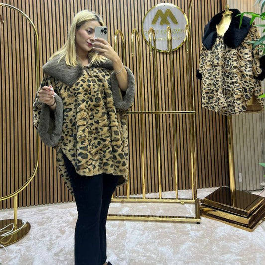 Kürk detaylı pelerin ref 7