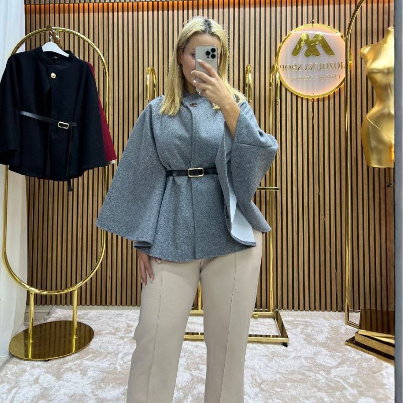 Kemerli pelerin kaban A1