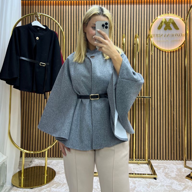 Kemerli pelerin kaban A1